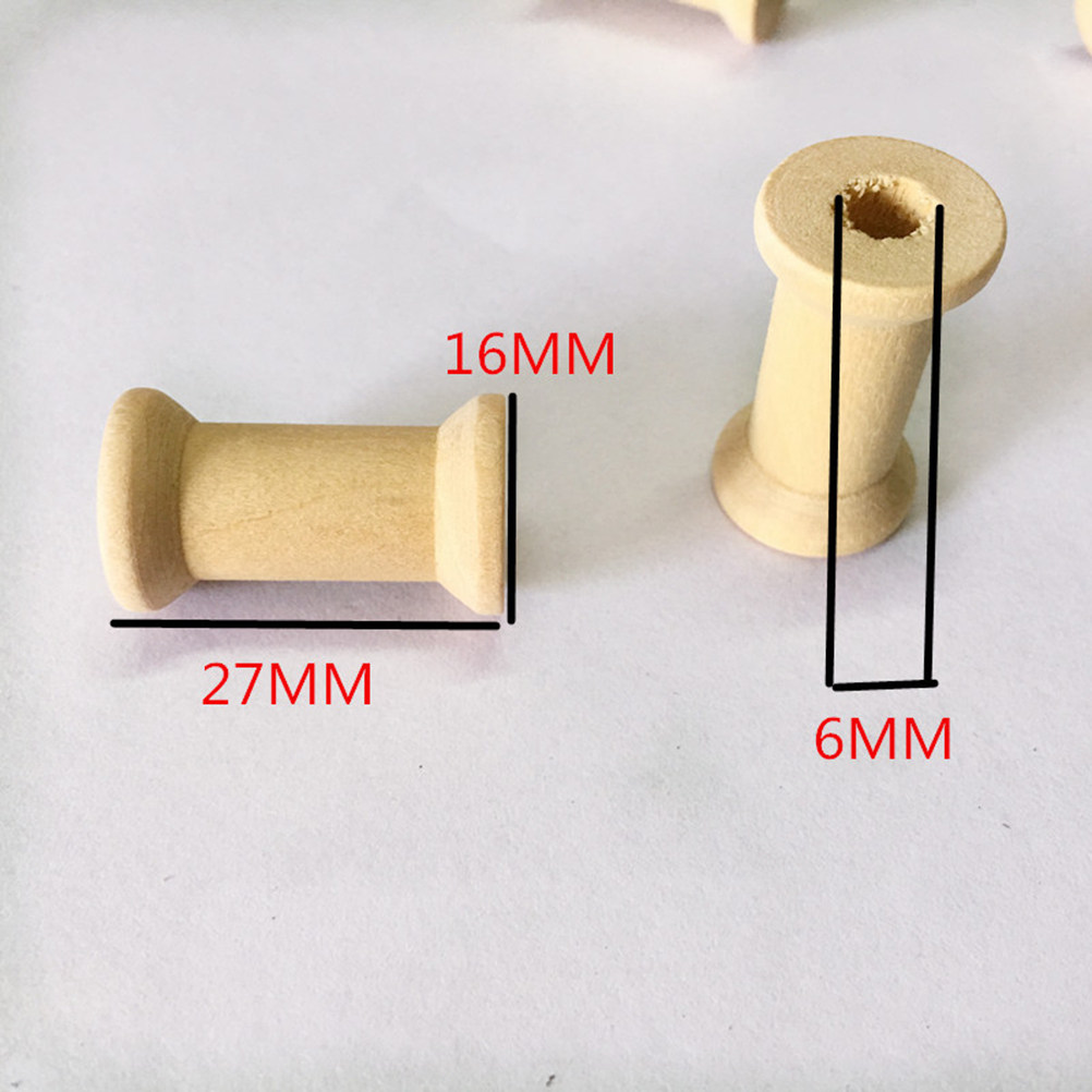 Thread Bobbins Empty - 60개입, 천연 나무 재질의 바늘심, 공용