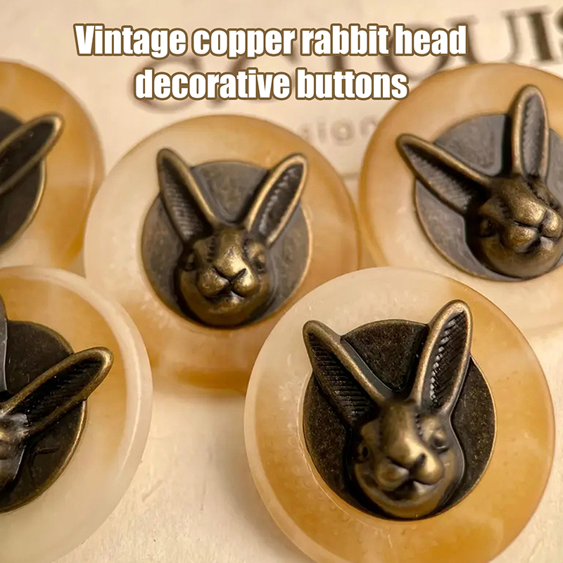 Sewing And Textile - 10pcs 25mm 빈티지 구리 토끼 머리