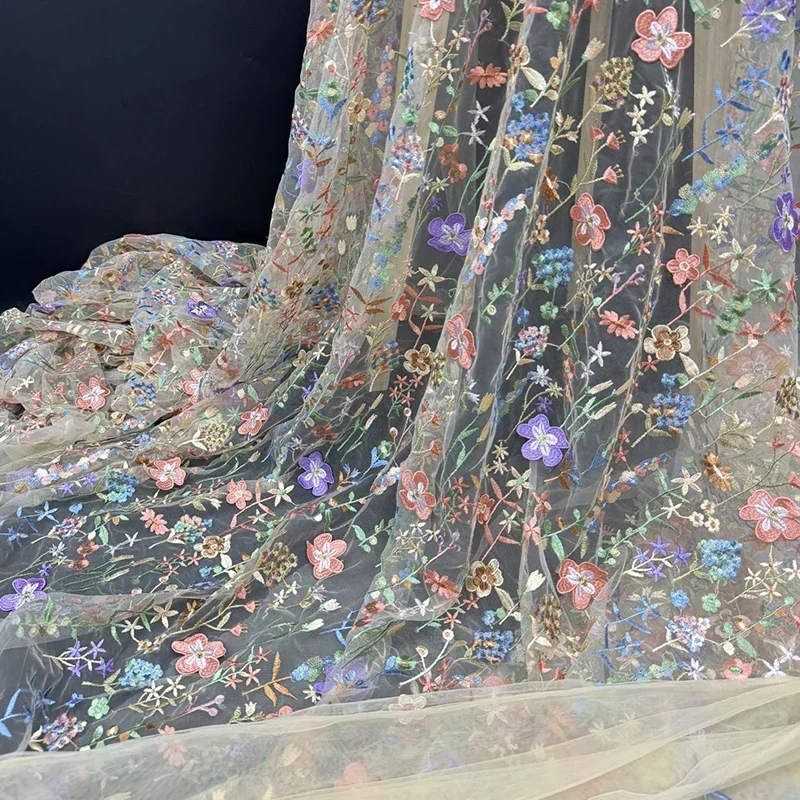 3D 꽃 자수 얇은 명주 그물 원단 섬유 메쉬 소재 레 - Textile And Sewing Materials 리뷰 및 가격
