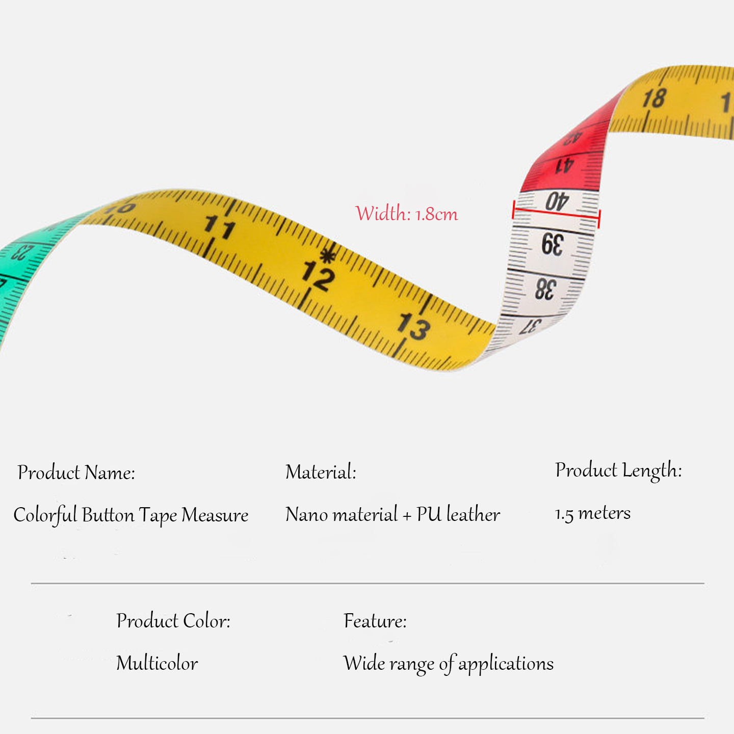 다채로운 색상의 1.5M 이중 눈금 소프트 줄자, 금속 - Sewing Gauge Ruler 리뷰 및 가격