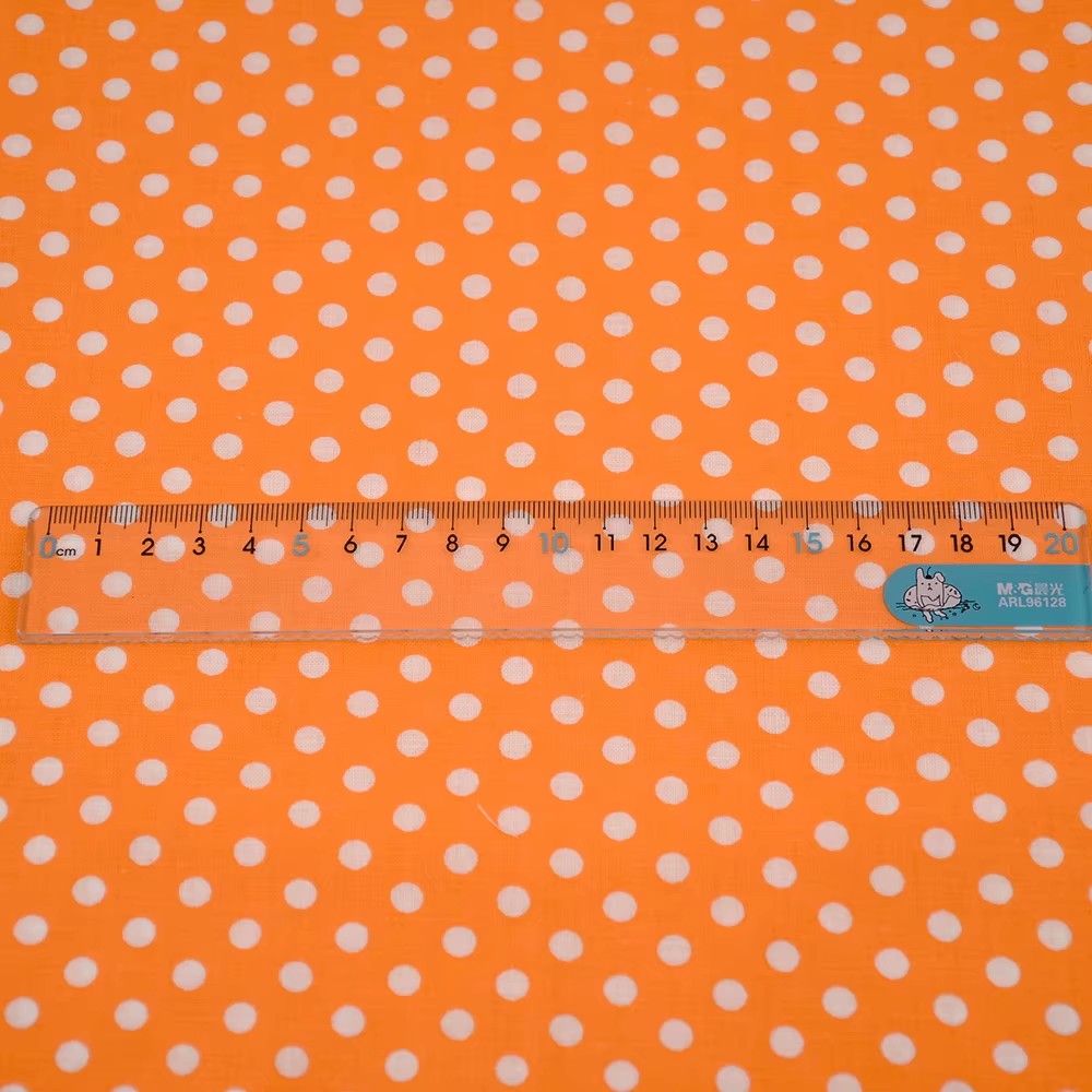 50X150CM 화이트 오렌지 폴카 도트 인쇄 코튼 원 - Sewing And Textile 리뷰 및 가격
