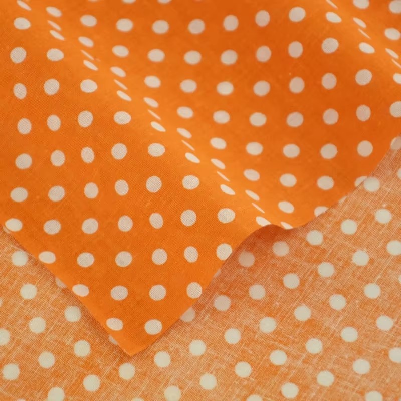 50X150CM 화이트 오렌지 폴카 도트 인쇄 코튼 원 - Sewing And Textile 리뷰 및 가격