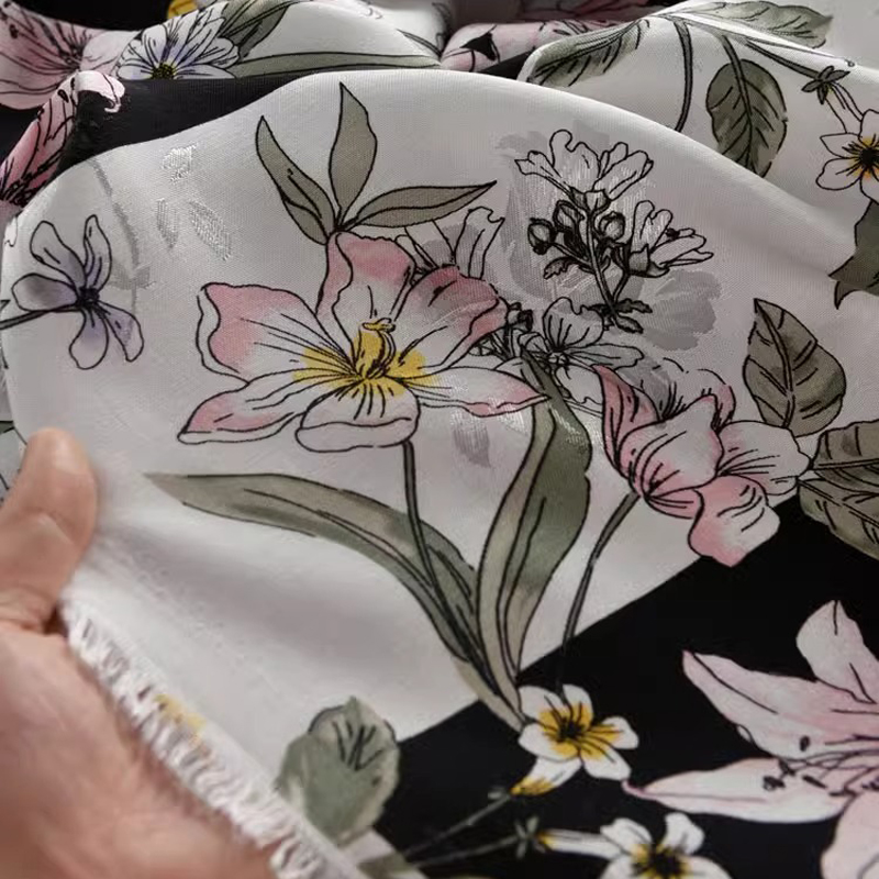 꽃무늬 블랙 화이트 스트라이프 프린트 코튼 원단, 14 - Sewing Jackets 리뷰 및 가격