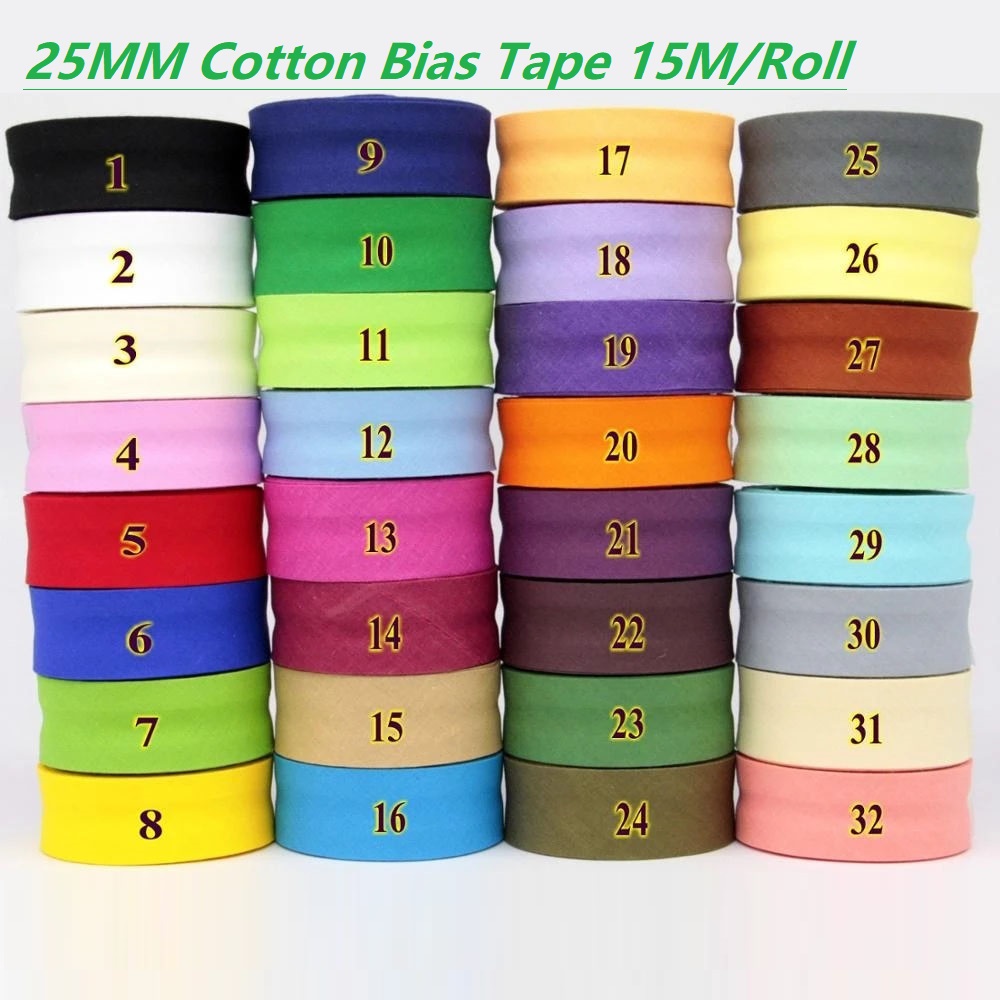 25mm 코튼 접이식 바이어스 테이프 다림질된 바이어스 - Binding Tape Bias 리뷰 및 가격