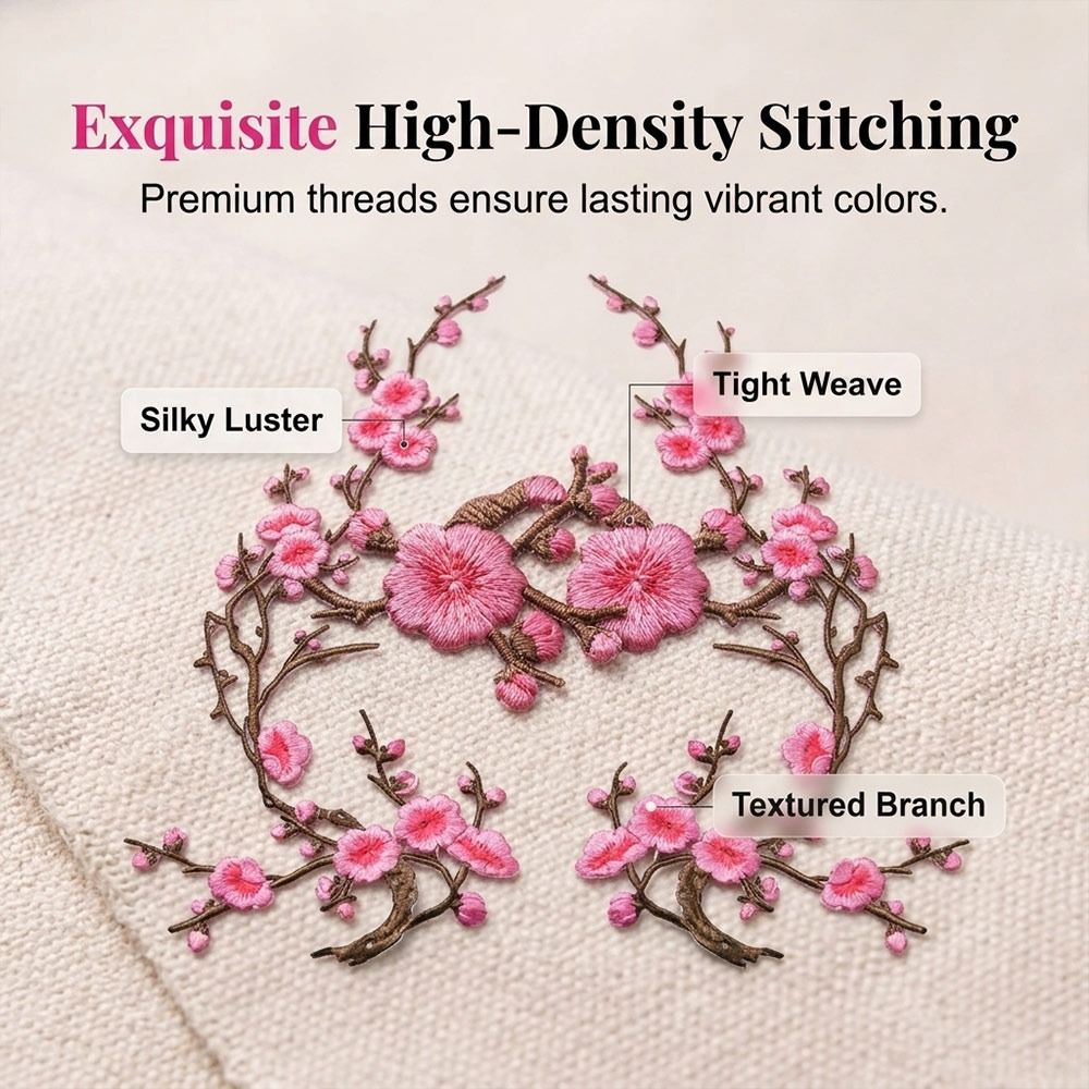 DIY 벚꽃 다리미 부착 패치, 다리미 부착 및 바느질 - Sewing And Textile 리뷰 및 가격