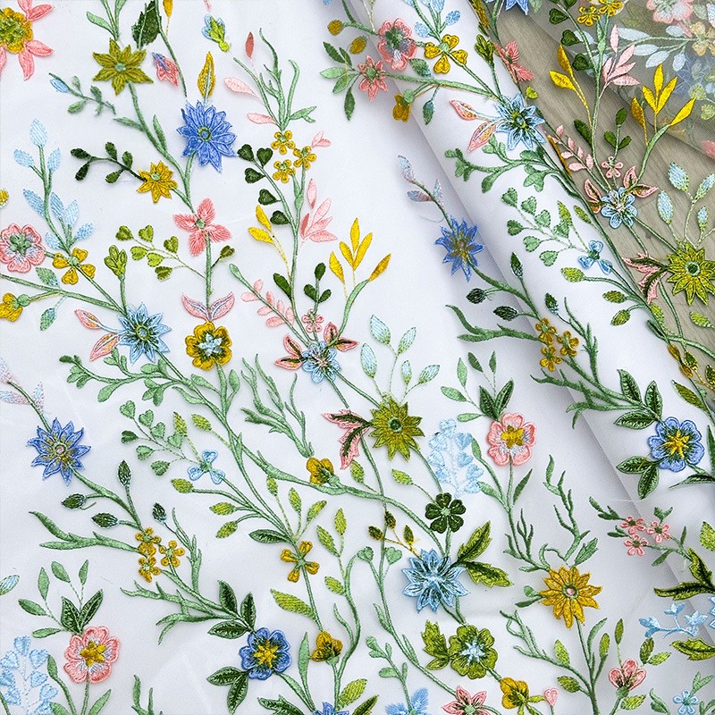 90x130cm 플로럴 바인 자수 튤 레이스 원단 메쉬 - Sewing And Textile 리뷰 및 가격
