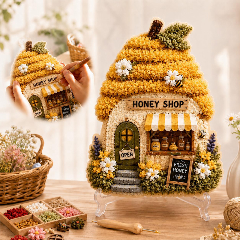 3D 버섯집 포케 아트 DIY 키트 패브릭 펀치 니들  - Sewing House 리뷰 및 가격