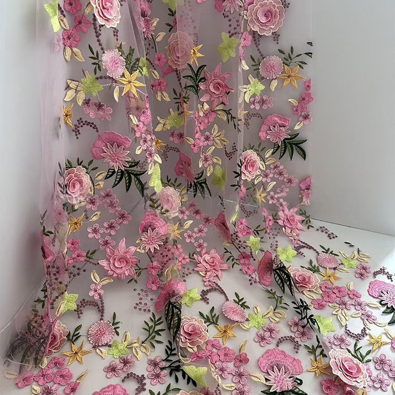 90x130cm 3D 플로럴 자수 튤 레이스 메쉬 원단 - Sewing And Textile 리뷰 및 가격