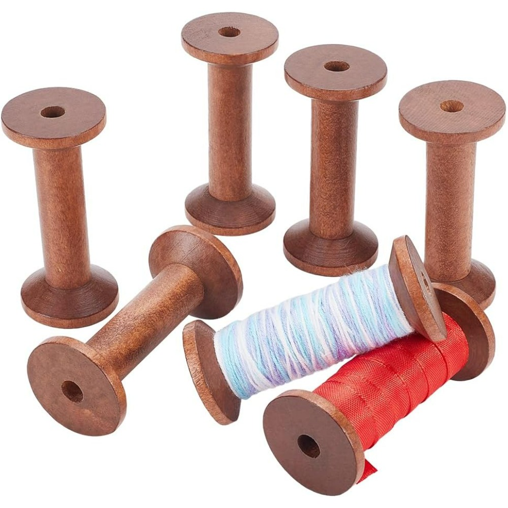 나무 스풀 6pcs 빈 나무 스레드 스풀 바느질 보빈  - Thread Bobbins Empty 리뷰 및 가격