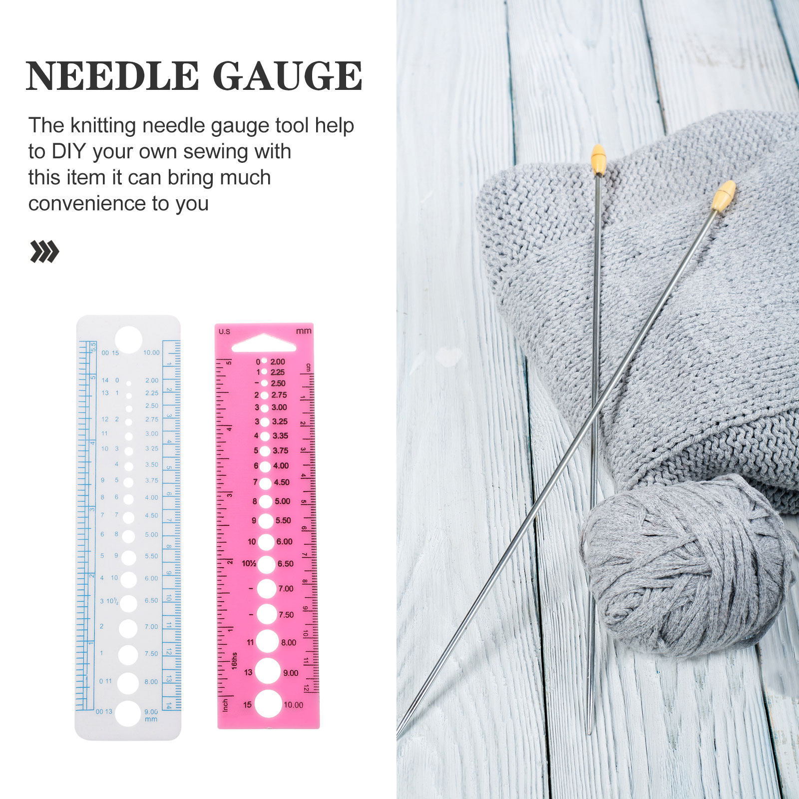 4개 세트의 뜨개질 바늘 측정 도구, 플라스틱 측정 자 - Sewing Gauge Ruler 리뷰 및 가격